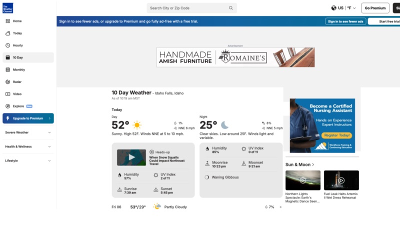 ad on weather channel site 